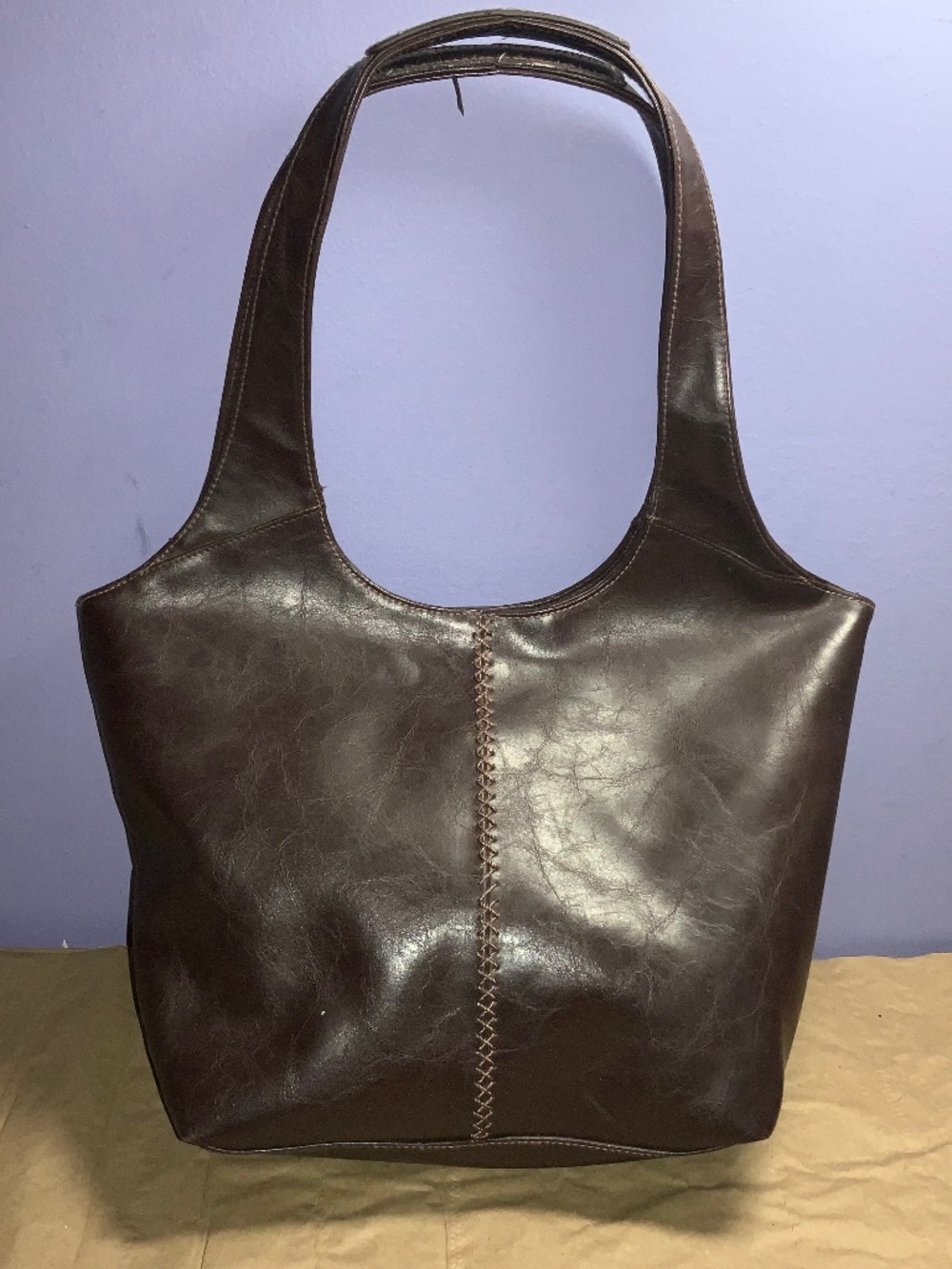 SmartLyte brown vegan leather shoulder bag purse vintage